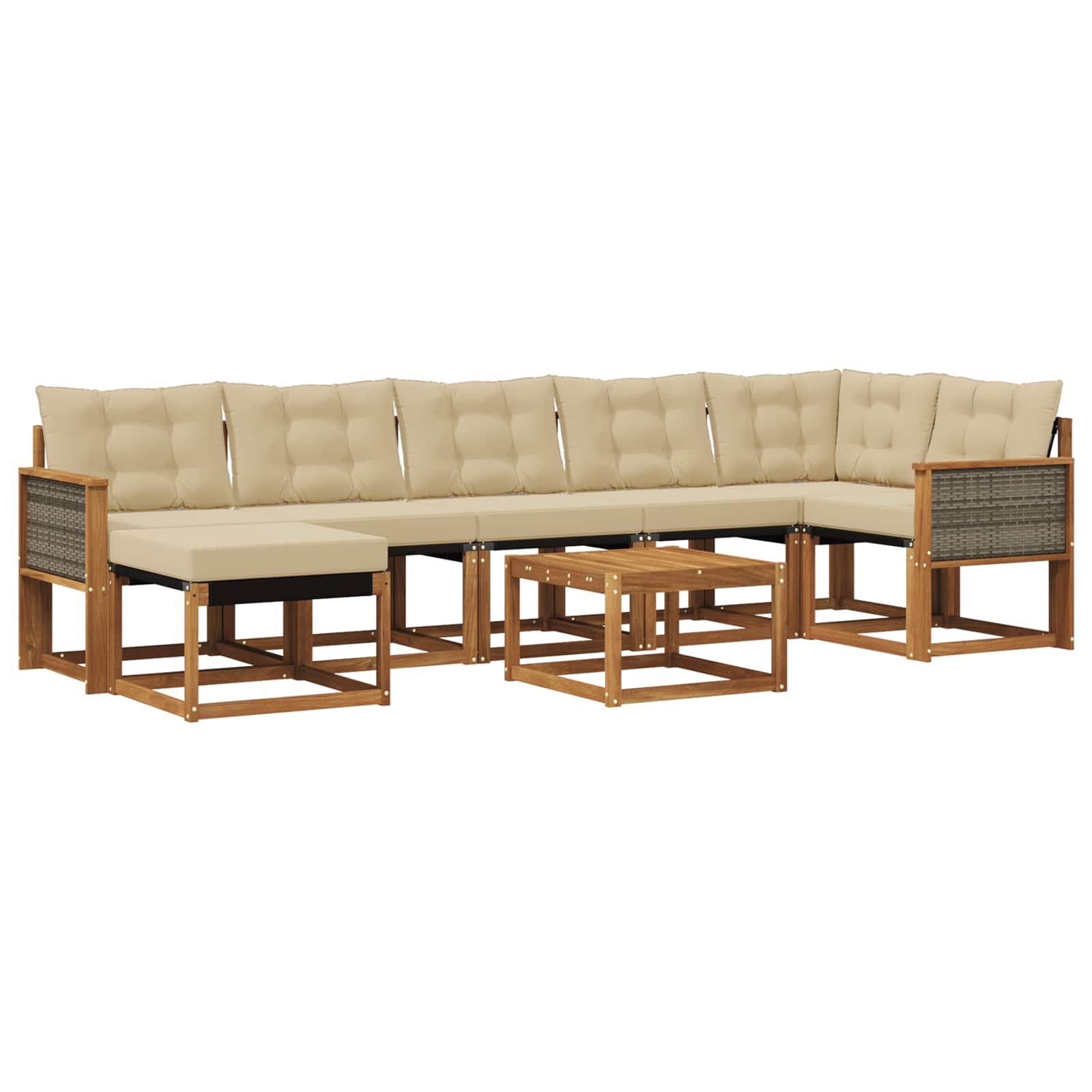 Ensemble de canapés d'extérieur 8 pcs Naturel et Beige - XIOS