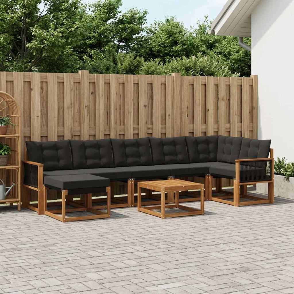 Ensemble de canapés d'extérieur 8 pcs Naturel et noir - XIOS