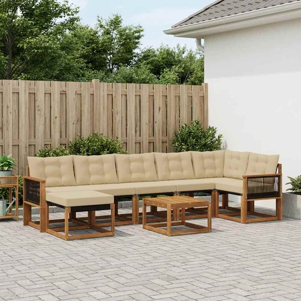 Ensemble de canapés d'extérieur 8 pcs Naturel et Beige - XIOS