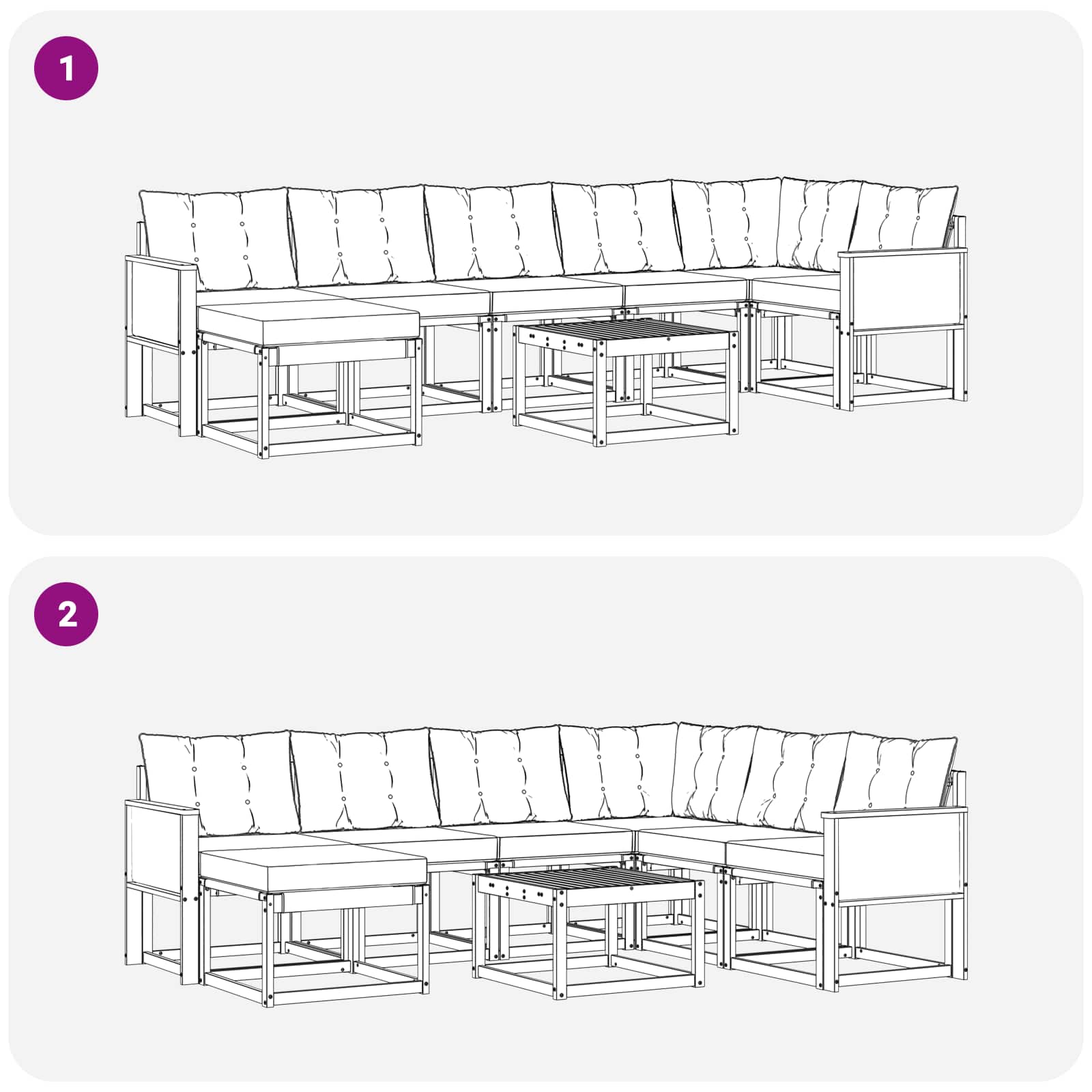 Ensemble de canapés d'extérieur 8 pcs Naturel et Beige - XIOS