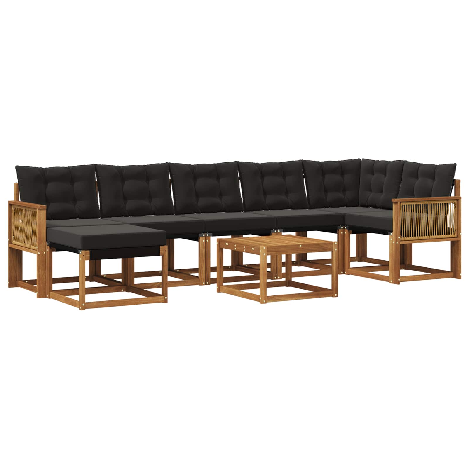 Ensemble de canapés d'extérieur 8 pcs Naturel et noir - XIOS