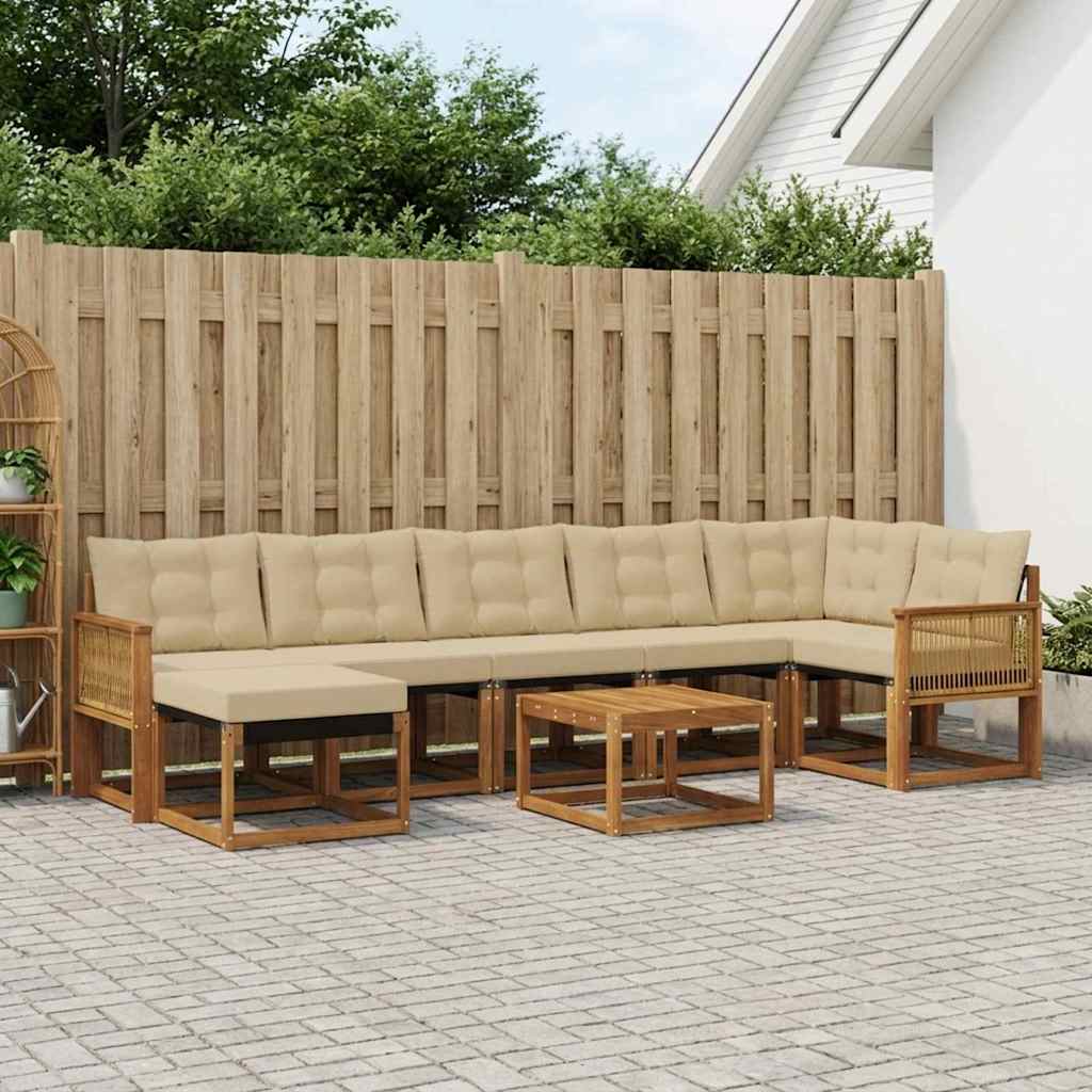 Ensemble de canapés d'extérieur 8 pcs Naturel et Beige - XIOS