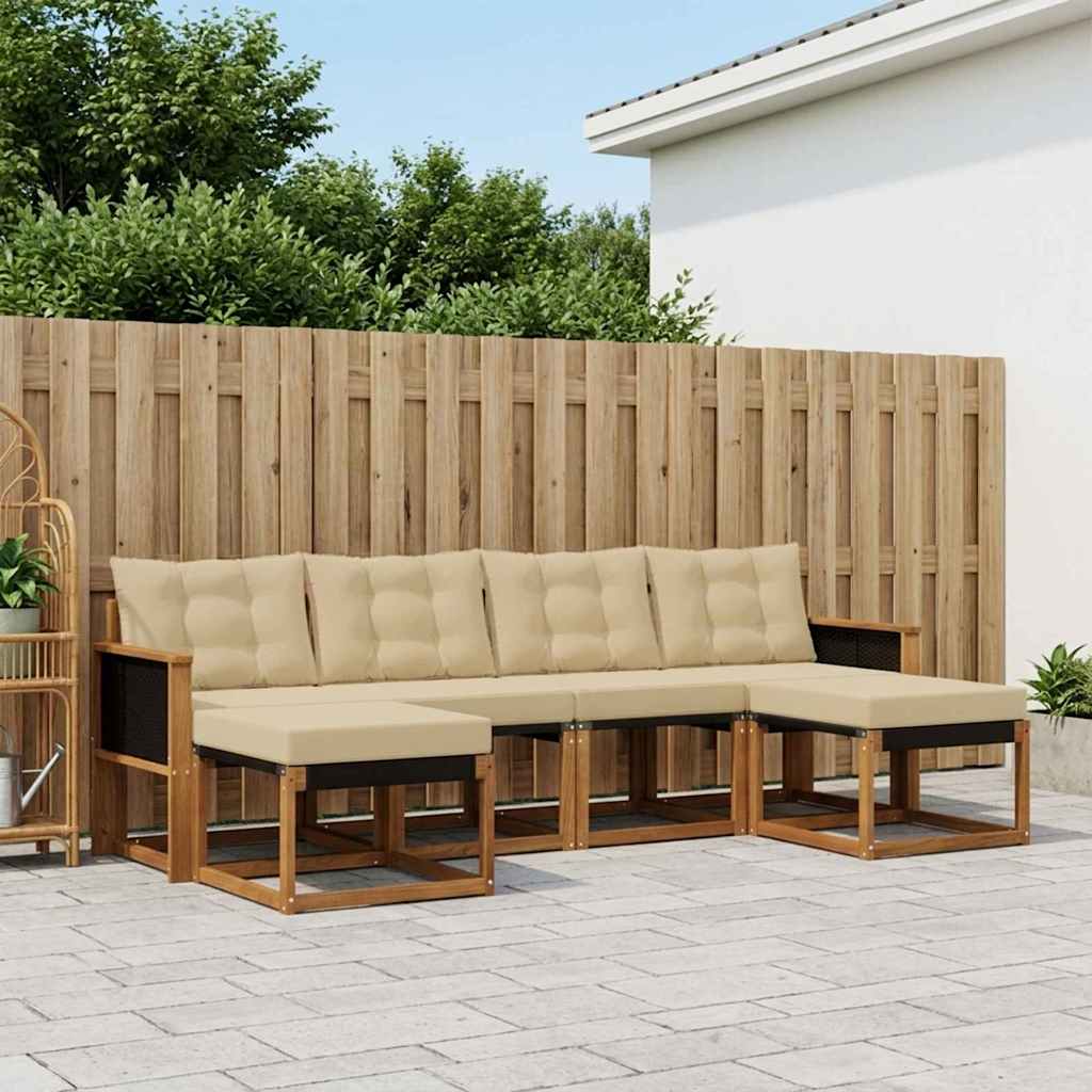 Ensemble de canapés d'extérieur 6 pcs Naturel et Beige - XIOS
