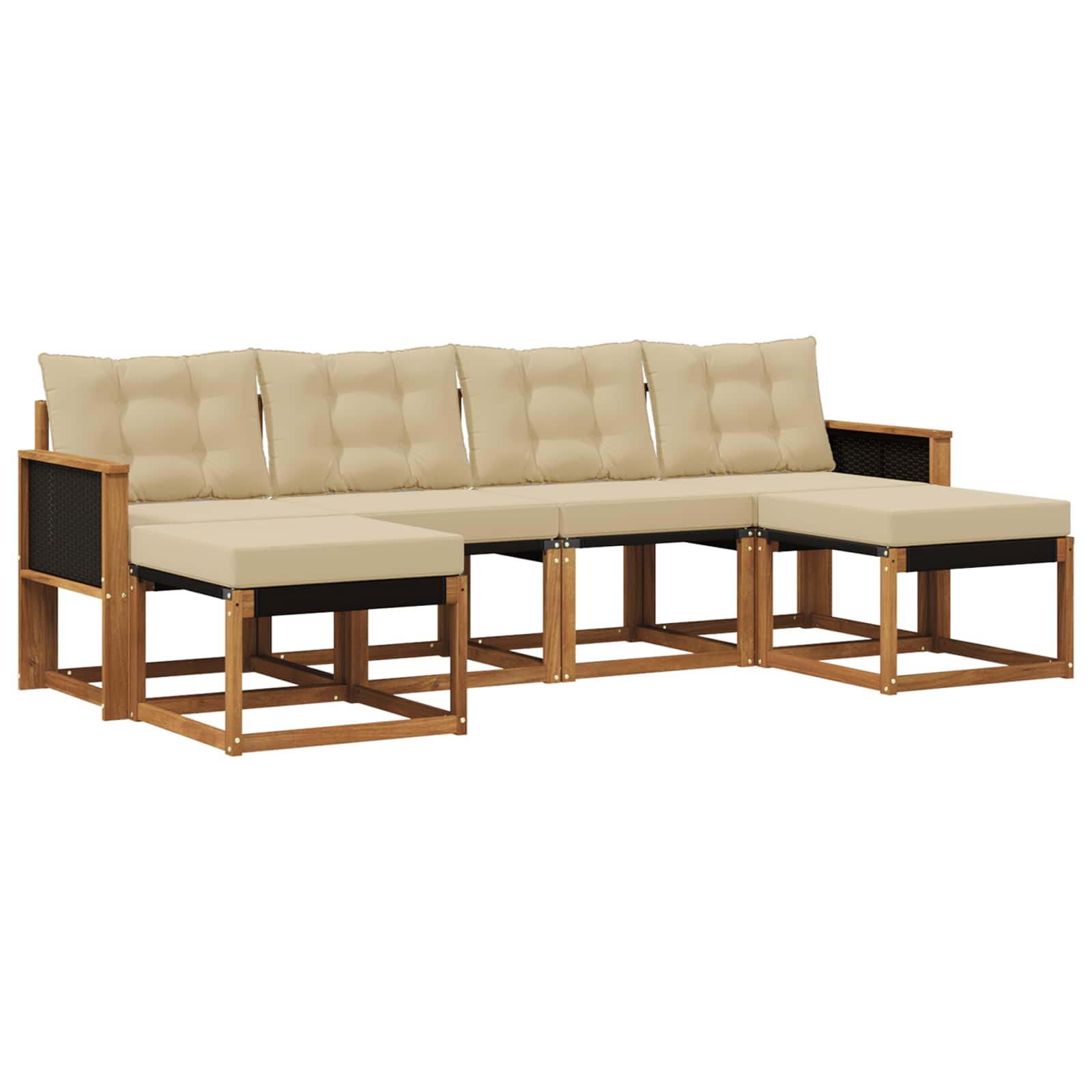 Ensemble de canapés d'extérieur 6 pcs Naturel et Beige - XIOS