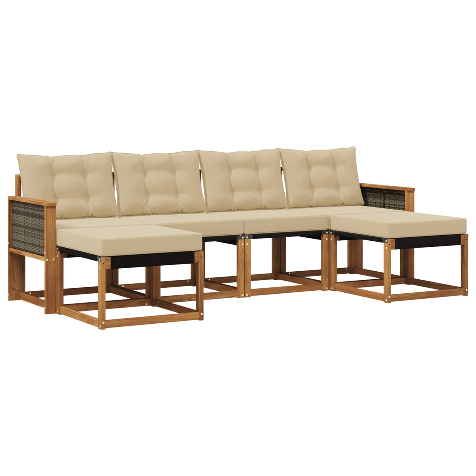 Ensemble de canapés d'extérieur 6 pcs Naturel et Beige - XIOS