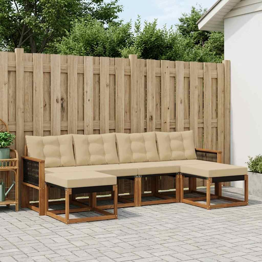 Ensemble de canapés d'extérieur 6 pcs Naturel et Beige - XIOS