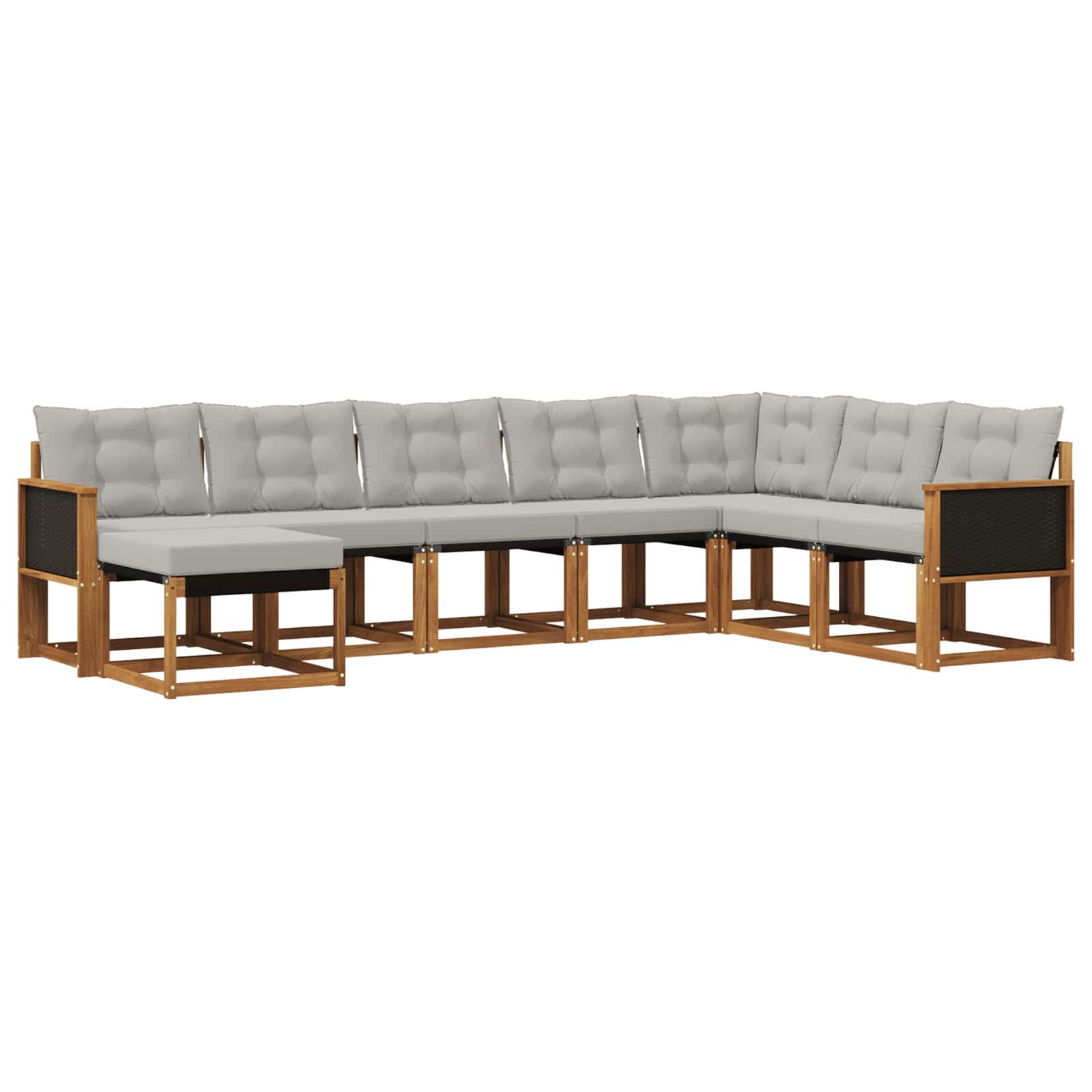 Ensemble de canapés d'extérieur 8 pcs Naturel et Gris clair - XIOS