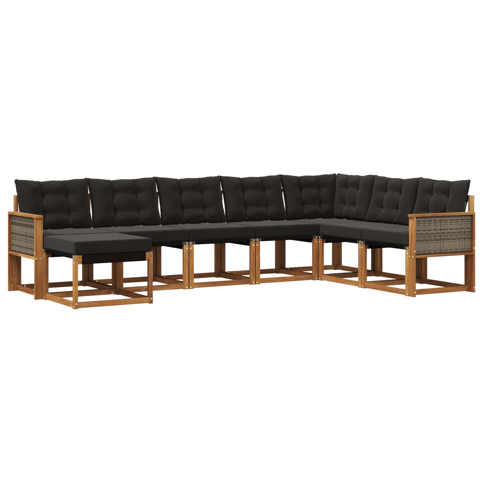 Ensemble de canapés d'extérieur 8 pcs Naturel et noir - XIOS