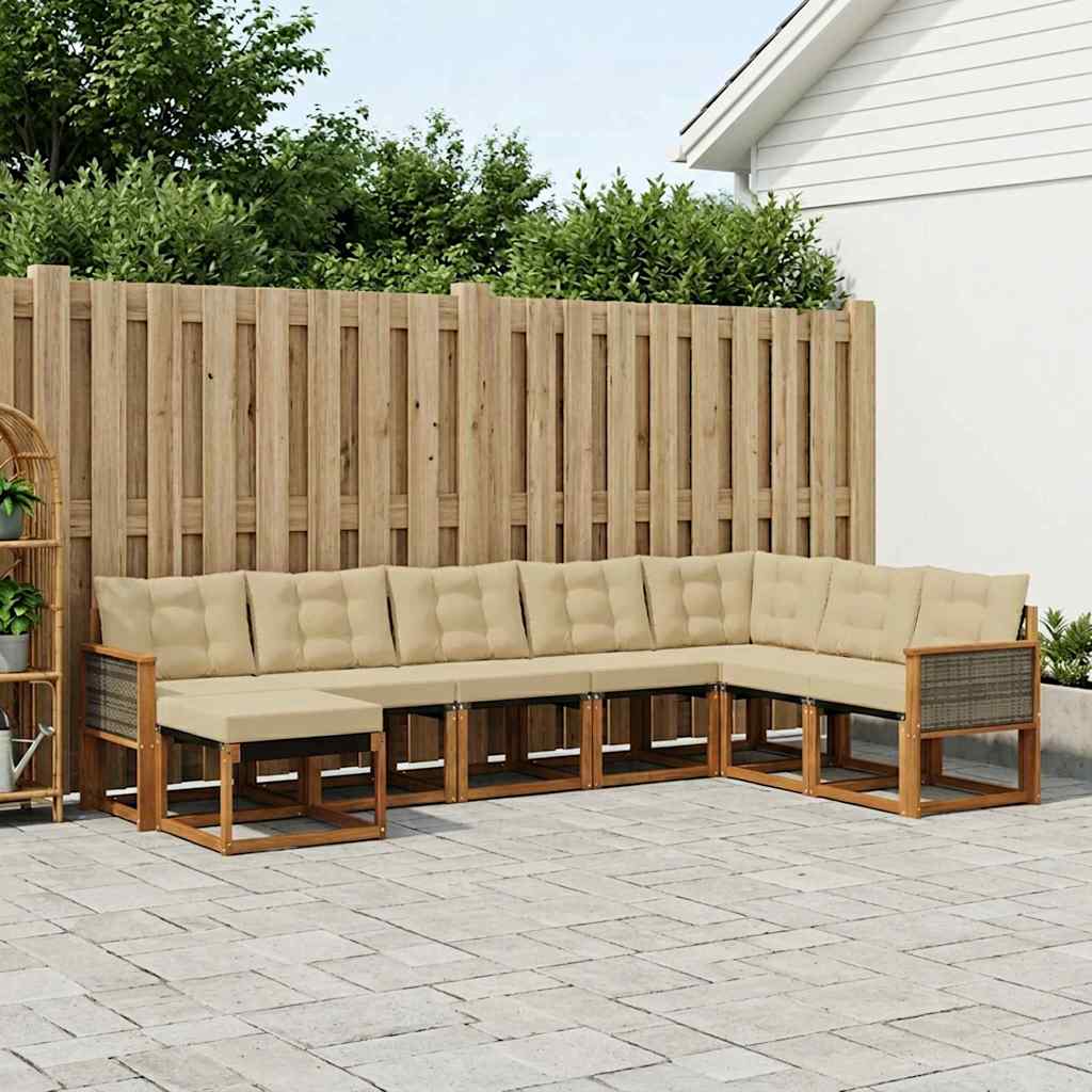 Ensemble de canapés d'extérieur 8 pcs Naturel et Beige - XIOS