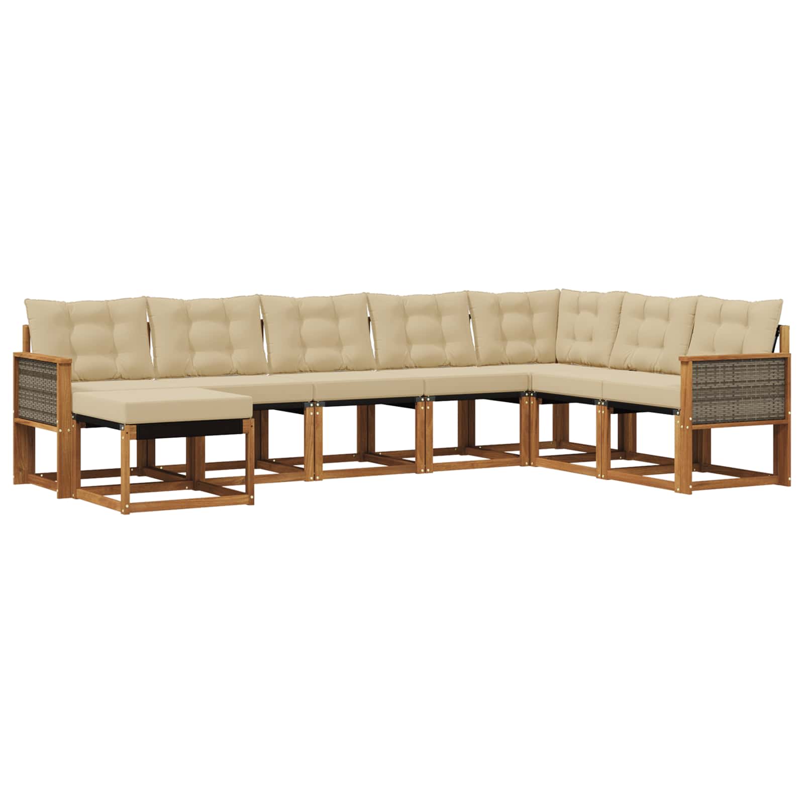 Ensemble de canapés d'extérieur 8 pcs Naturel et Beige - XIOS