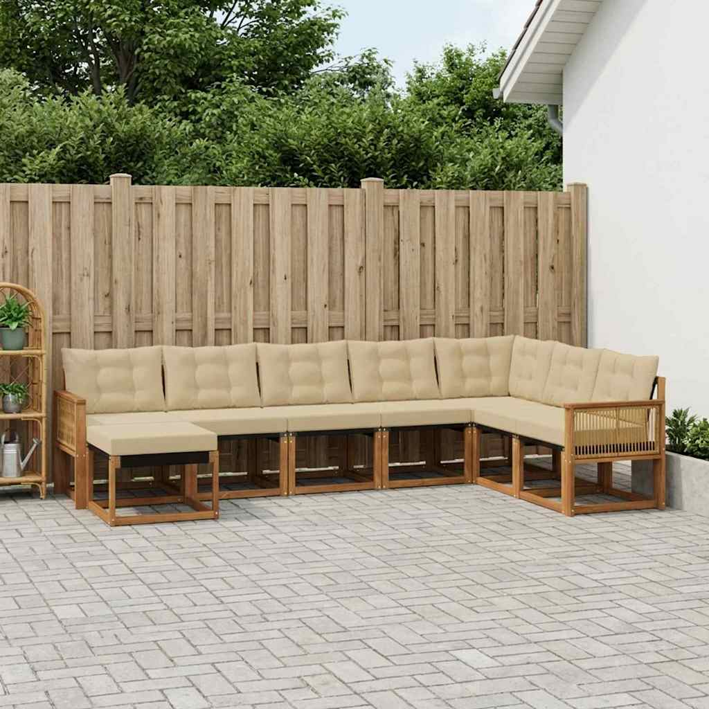 Ensemble de canapés d'extérieur 8 pcs Naturel et Beige - XIOS