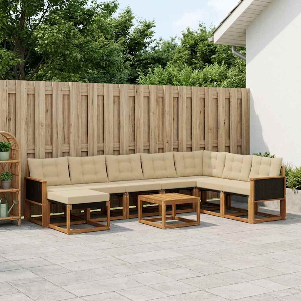 Ensemble de canapés d'extérieur 9 pcs Naturel et Beige - XIOS