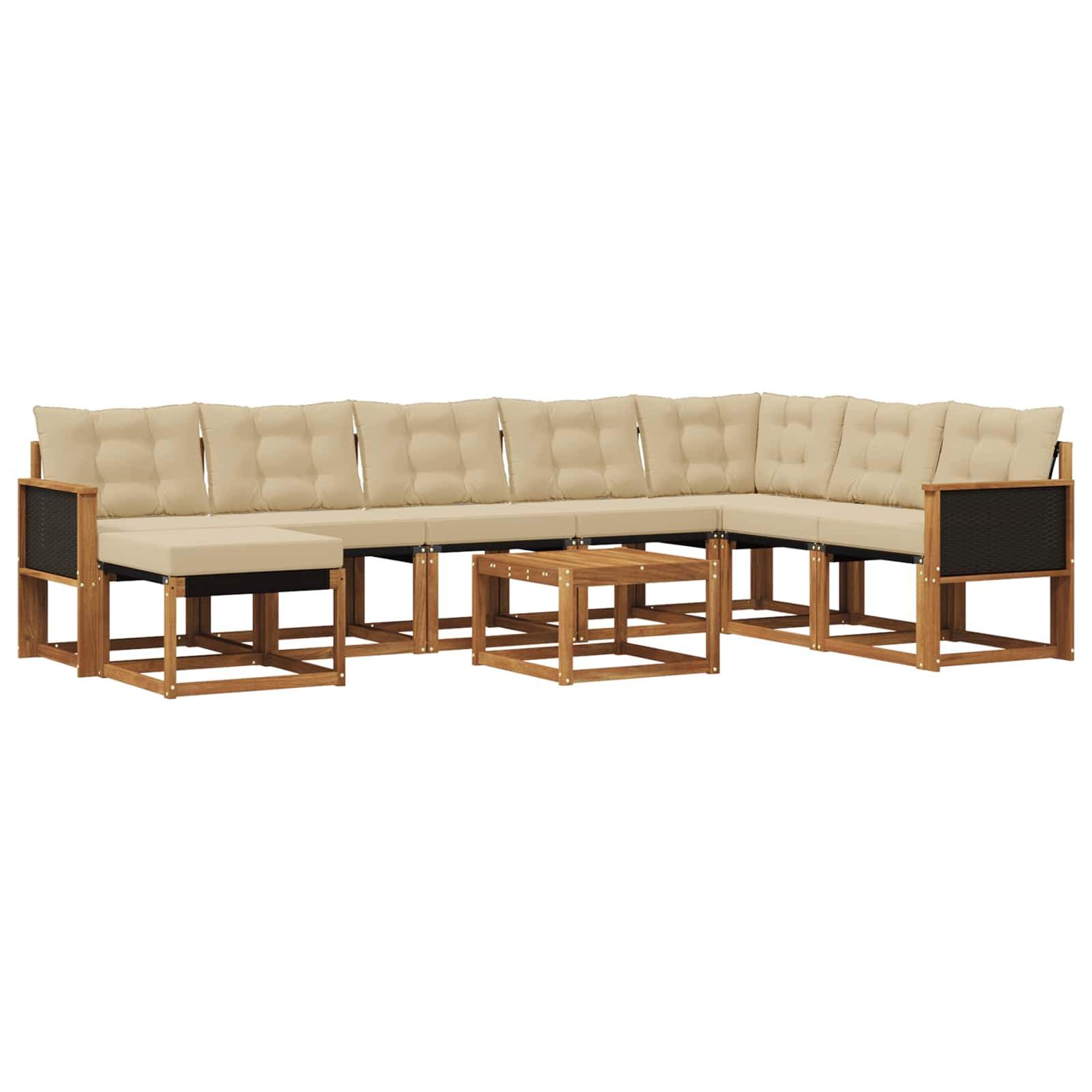 Ensemble de canapés d'extérieur 9 pcs Naturel et Beige - XIOS