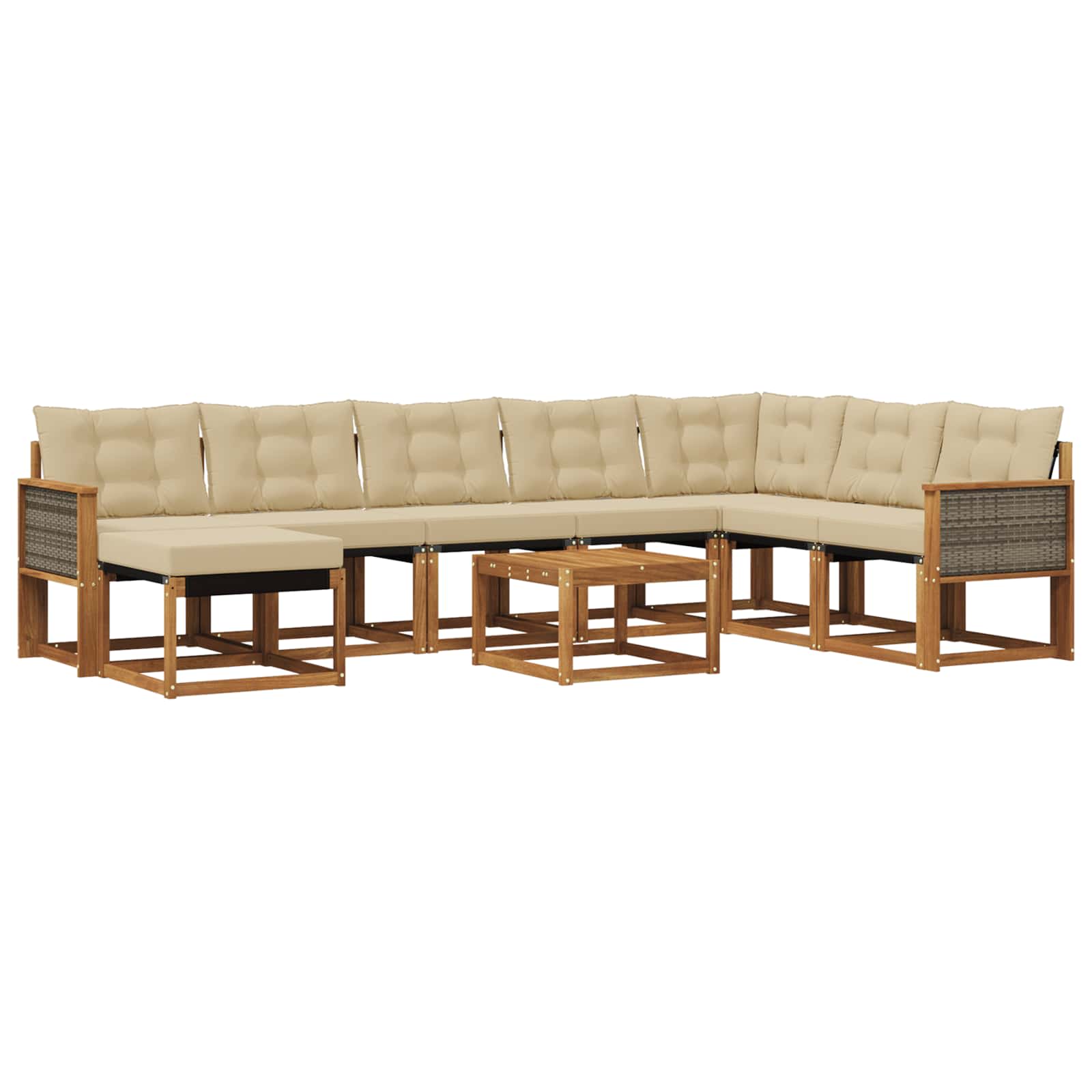 Ensemble de canapés d'extérieur 9 pcs Naturel et Beige - XIOS
