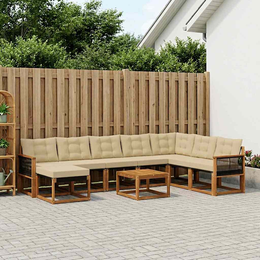 Ensemble de canapés d'extérieur 9 pcs Naturel et Beige - XIOS