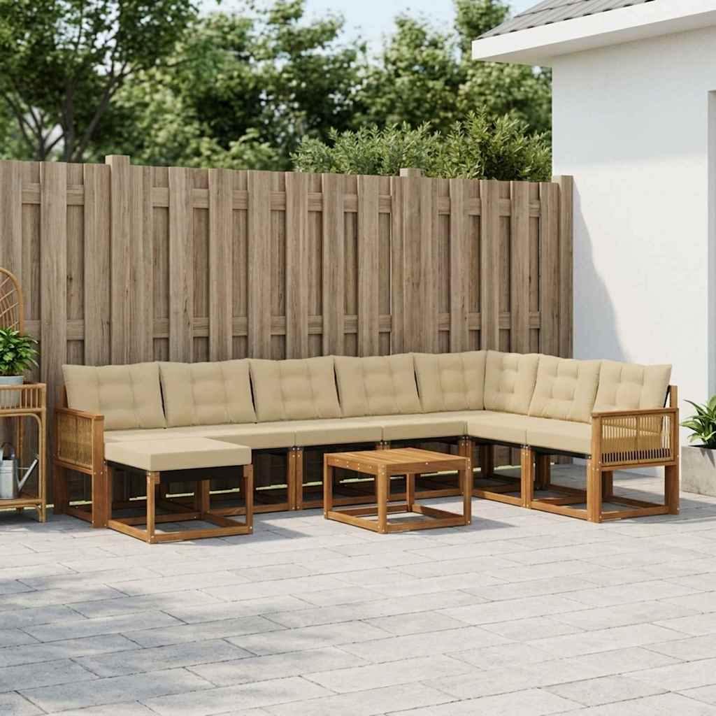 Ensemble de canapés d'extérieur 9 pcs Naturel et Beige - XIOS
