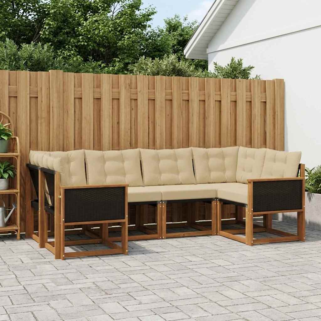 Ensemble de canapés d'extérieur 6 pcs Naturel et Beige - XIOS