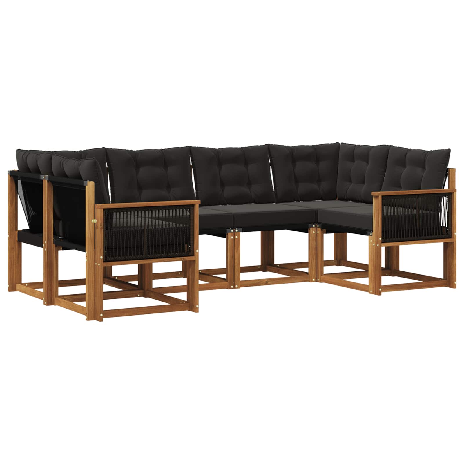 Ensemble de canapés d'extérieur 6 pcs Naturel et noir - XIOS