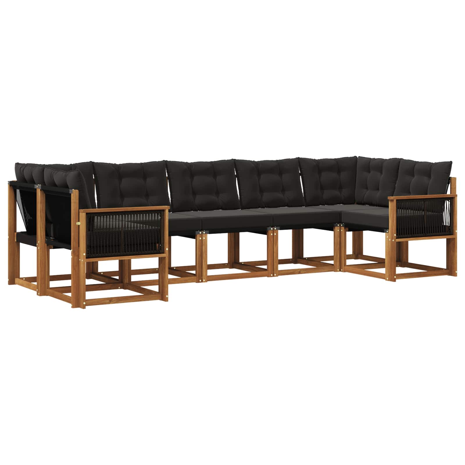 Ensemble de canapés d'extérieur 7 pcs Naturel et noir - XIOS