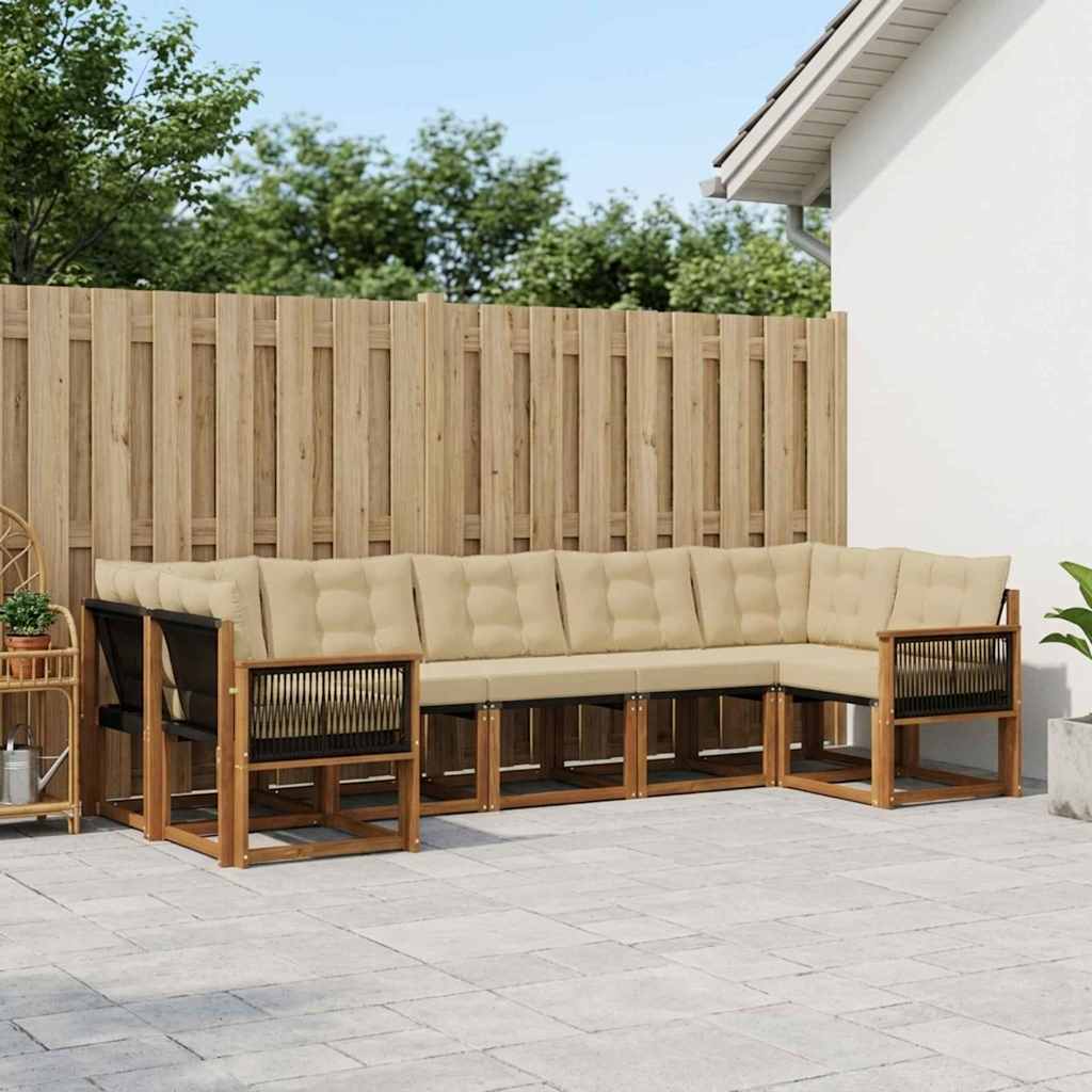 Ensemble de canapés d'extérieur 7 pcs Naturel et Beige - XIOS
