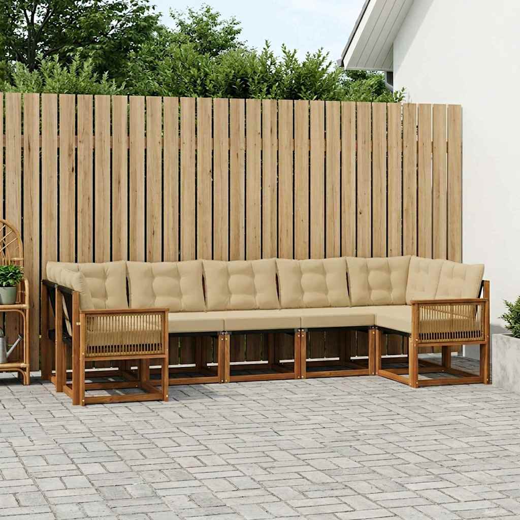 Ensemble de canapés d'extérieur 7 pcs Naturel et Beige - XIOS