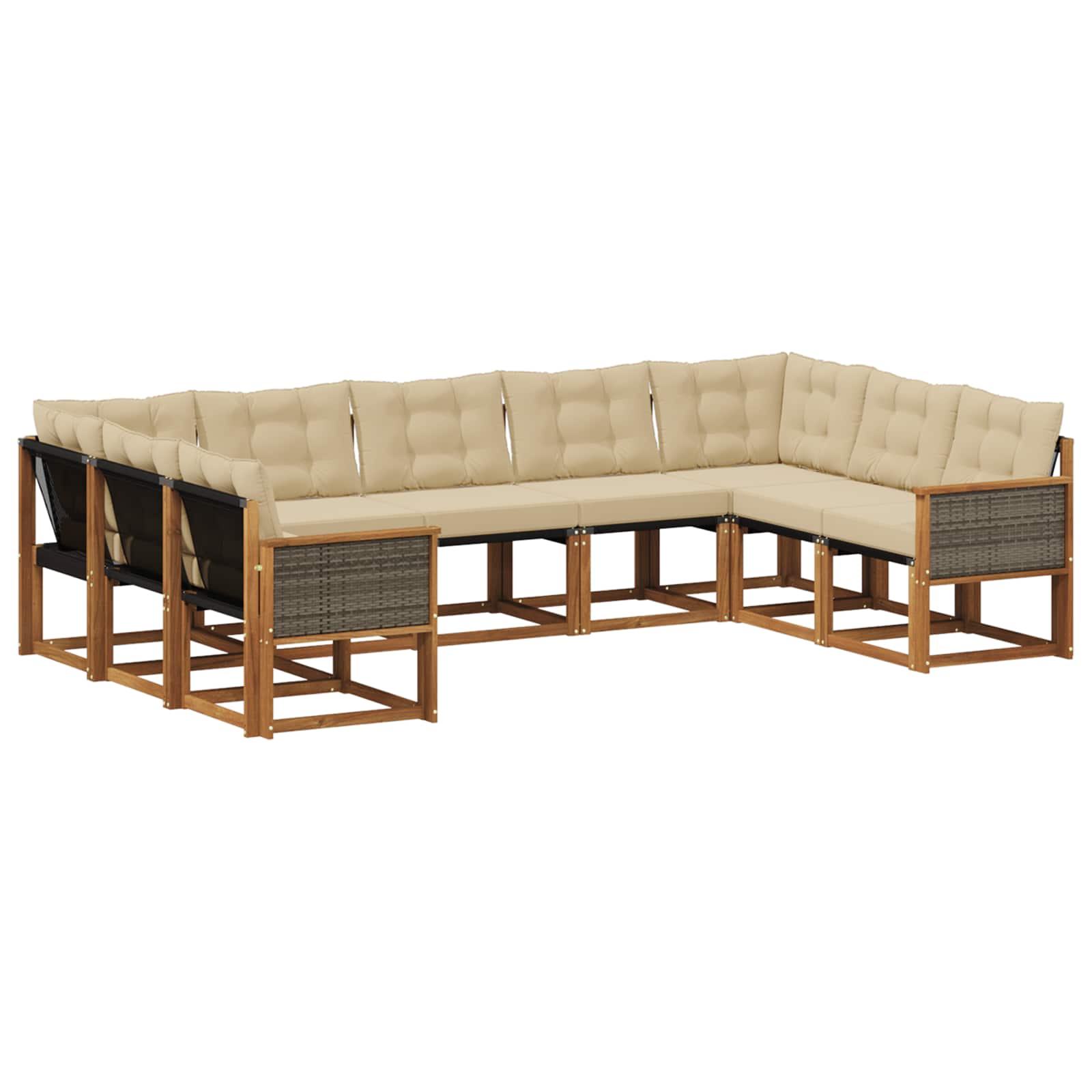 Ensemble de canapés d'extérieur 9 pcs Naturel et Beige - XIOS
