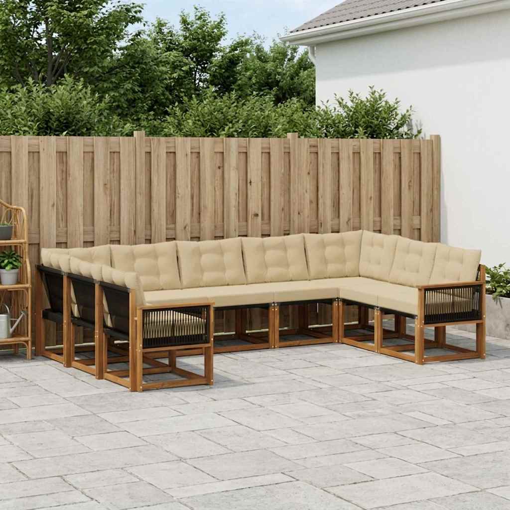 Ensemble de canapés d'extérieur 9 pcs Naturel et Beige - XIOS