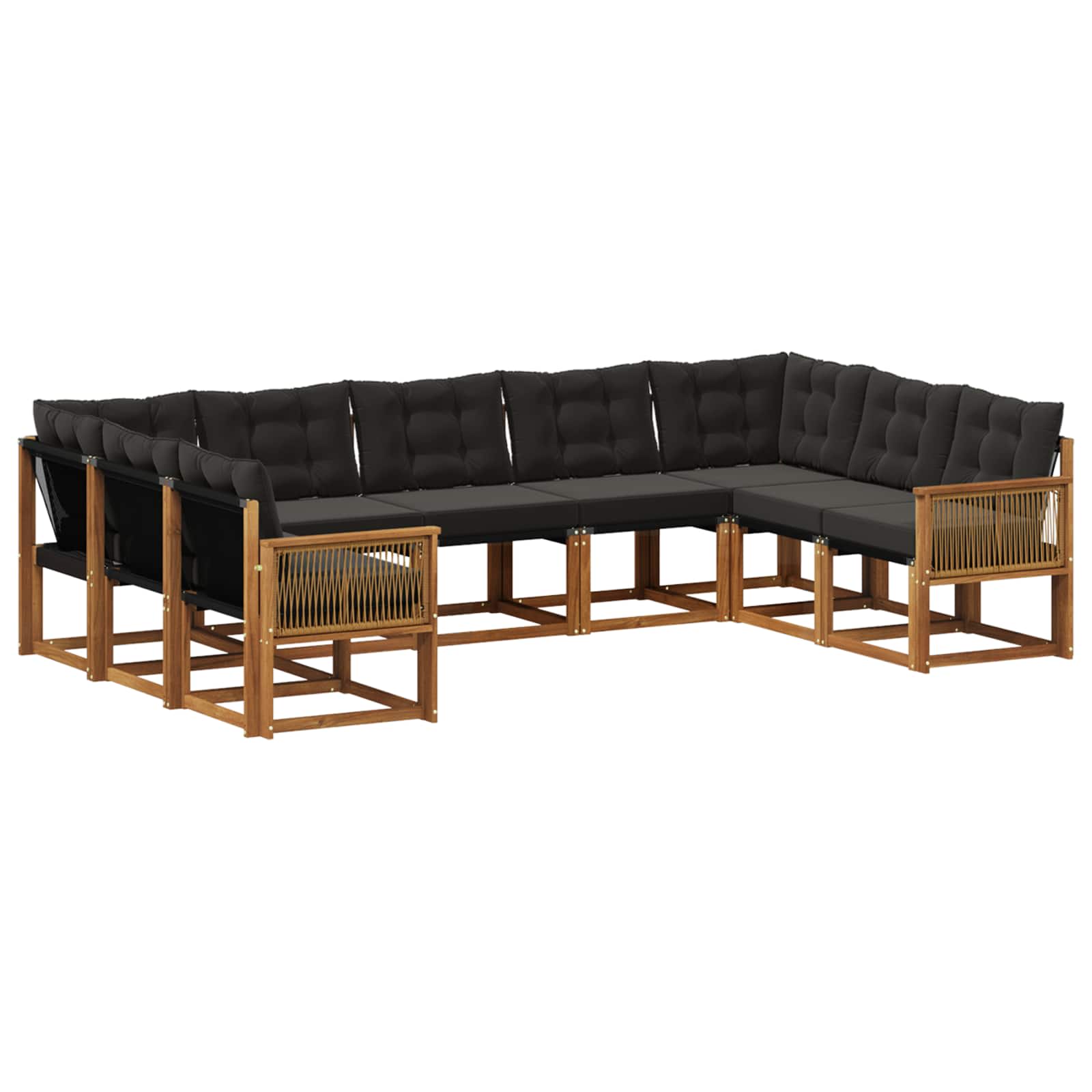 Ensemble de canapés d'extérieur 9 pcs Naturel et noir - XIOS