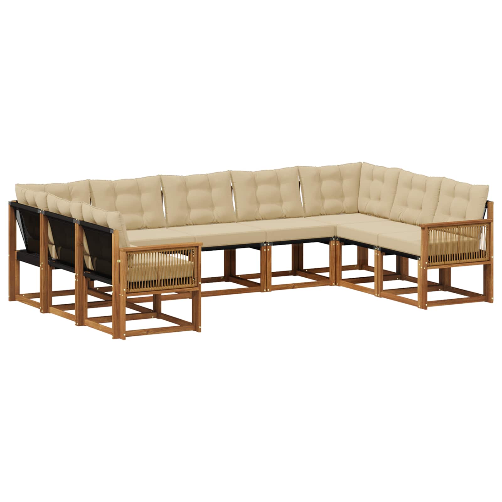 Ensemble de canapés d'extérieur 9 pcs Naturel et Beige - XIOS