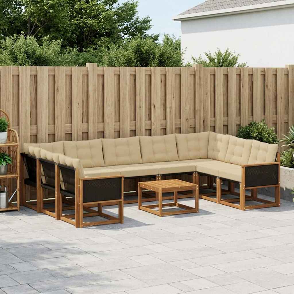 Ensemble de canapés d'extérieur 10 pcs Naturel et Beige - XIOS