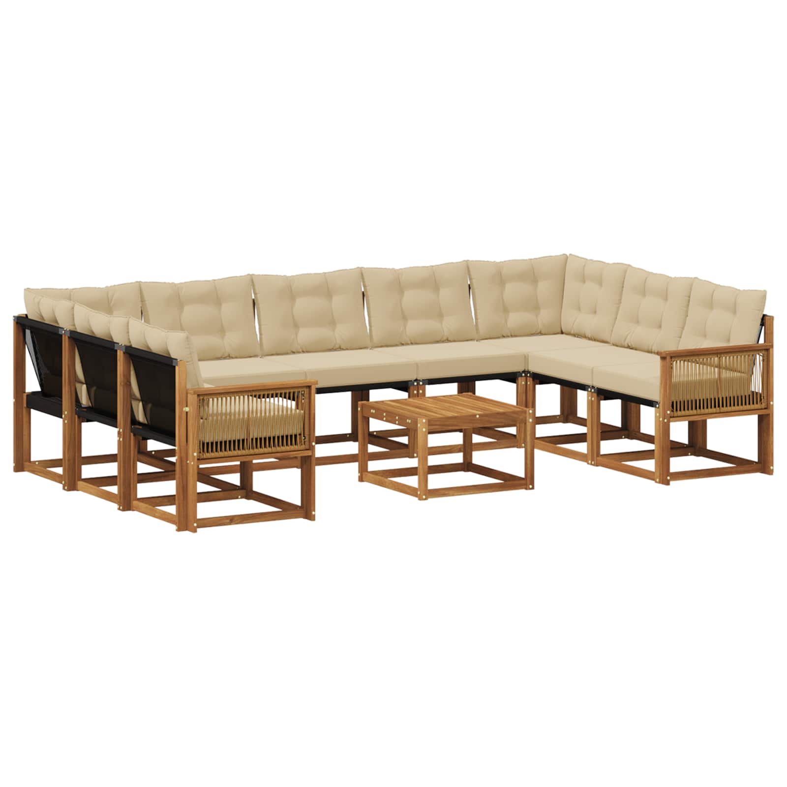 Ensemble de canapés d'extérieur 10 pcs Naturel et Beige - XIOS
