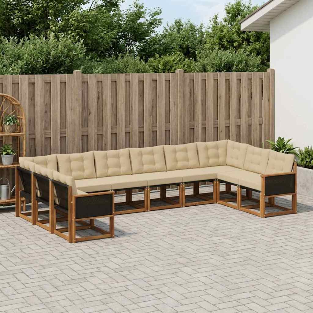 Ensemble de canapés d'extérieur 10 pcs Naturel et Beige - XIOS