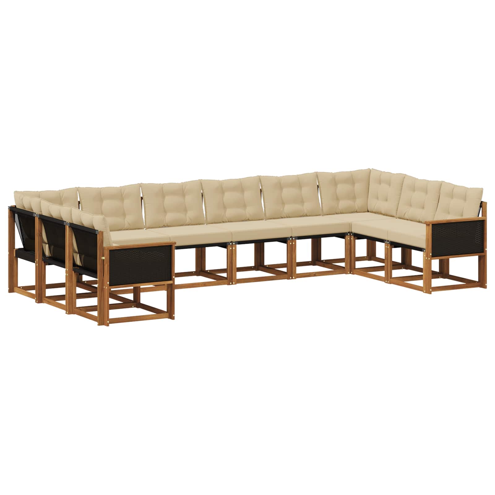 Ensemble de canapés d'extérieur 10 pcs Naturel et Beige - XIOS