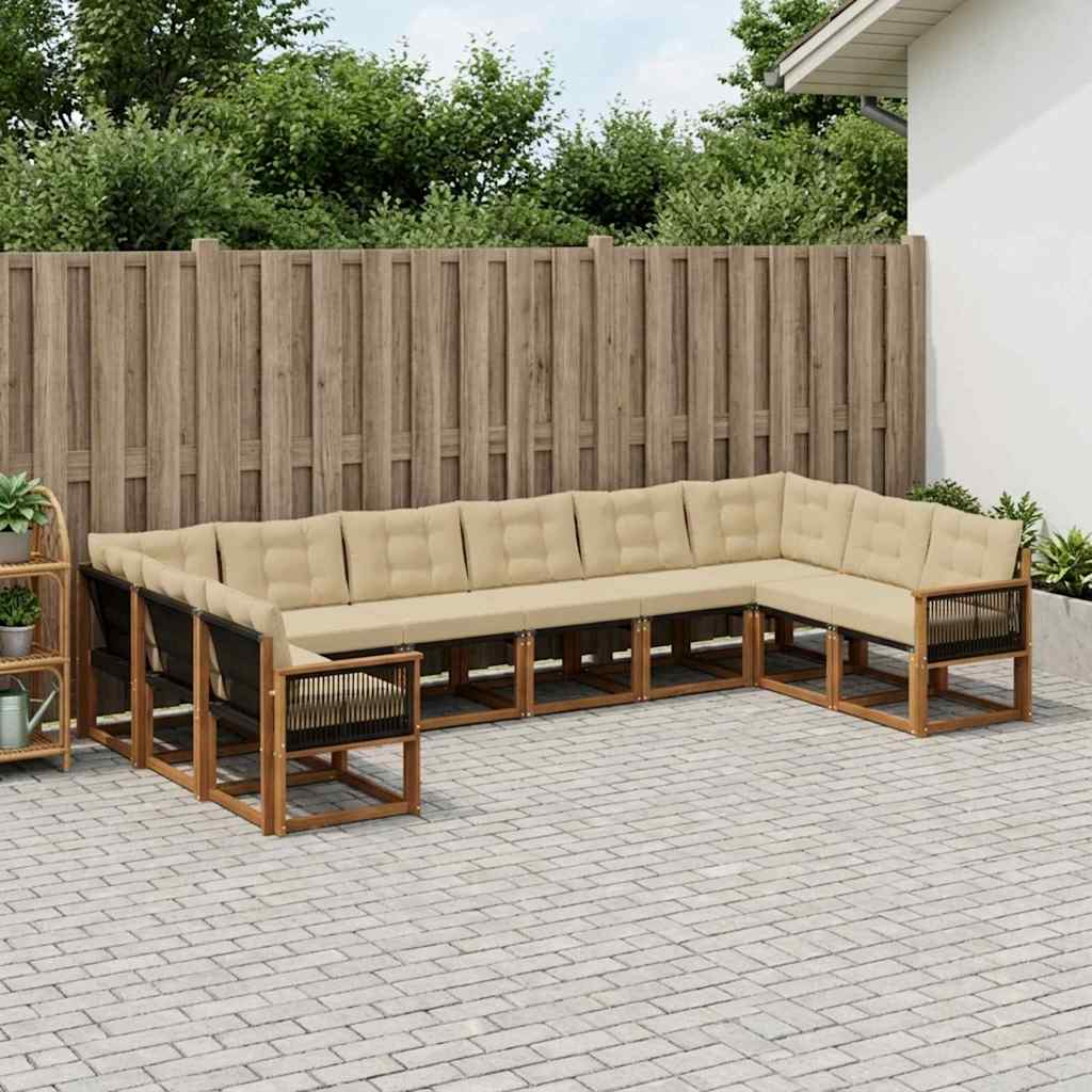 Ensemble de canapés d'extérieur 10 pcs Naturel et Beige - XIOS