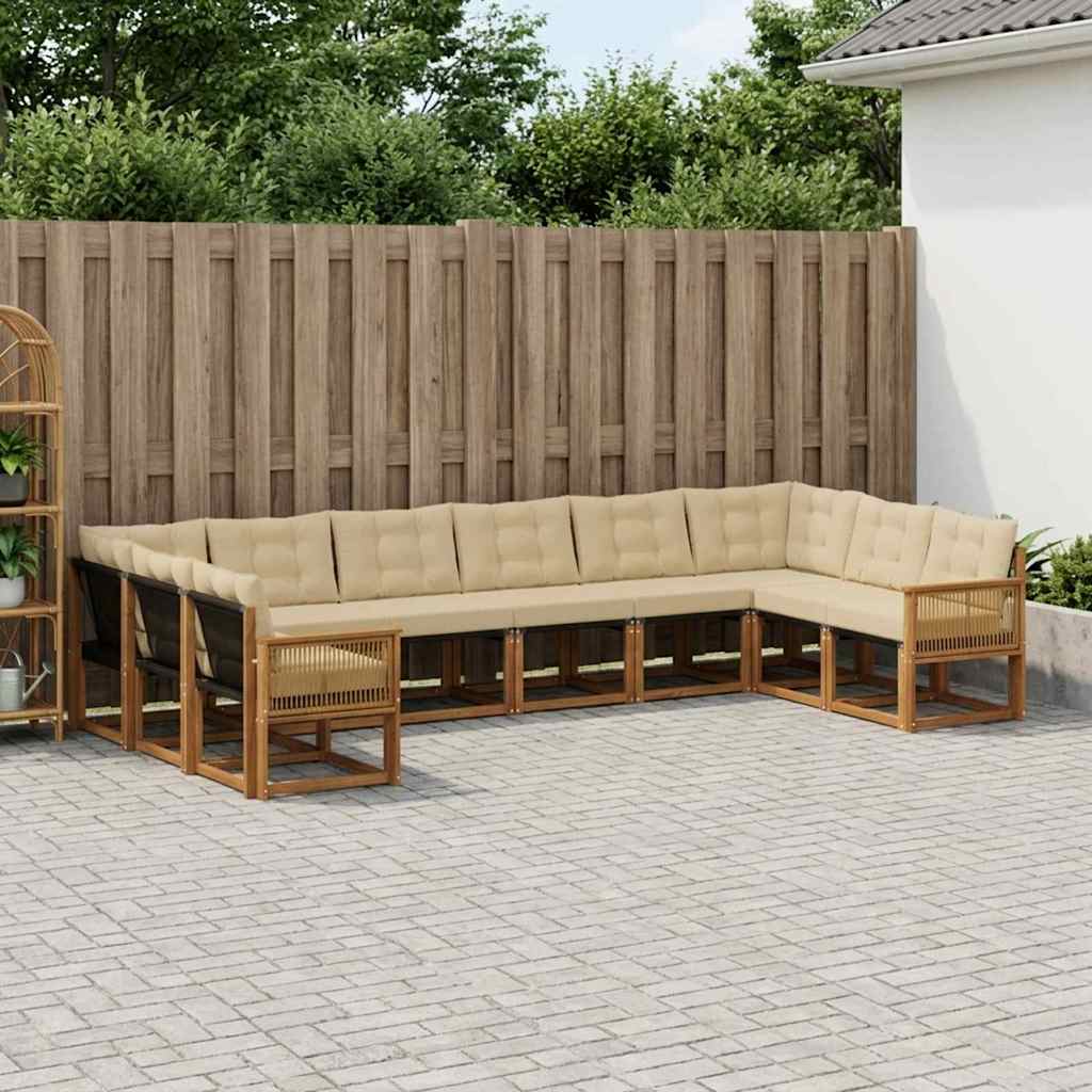 Ensemble de canapés d'extérieur 10 pcs Naturel et Beige - XIOS
