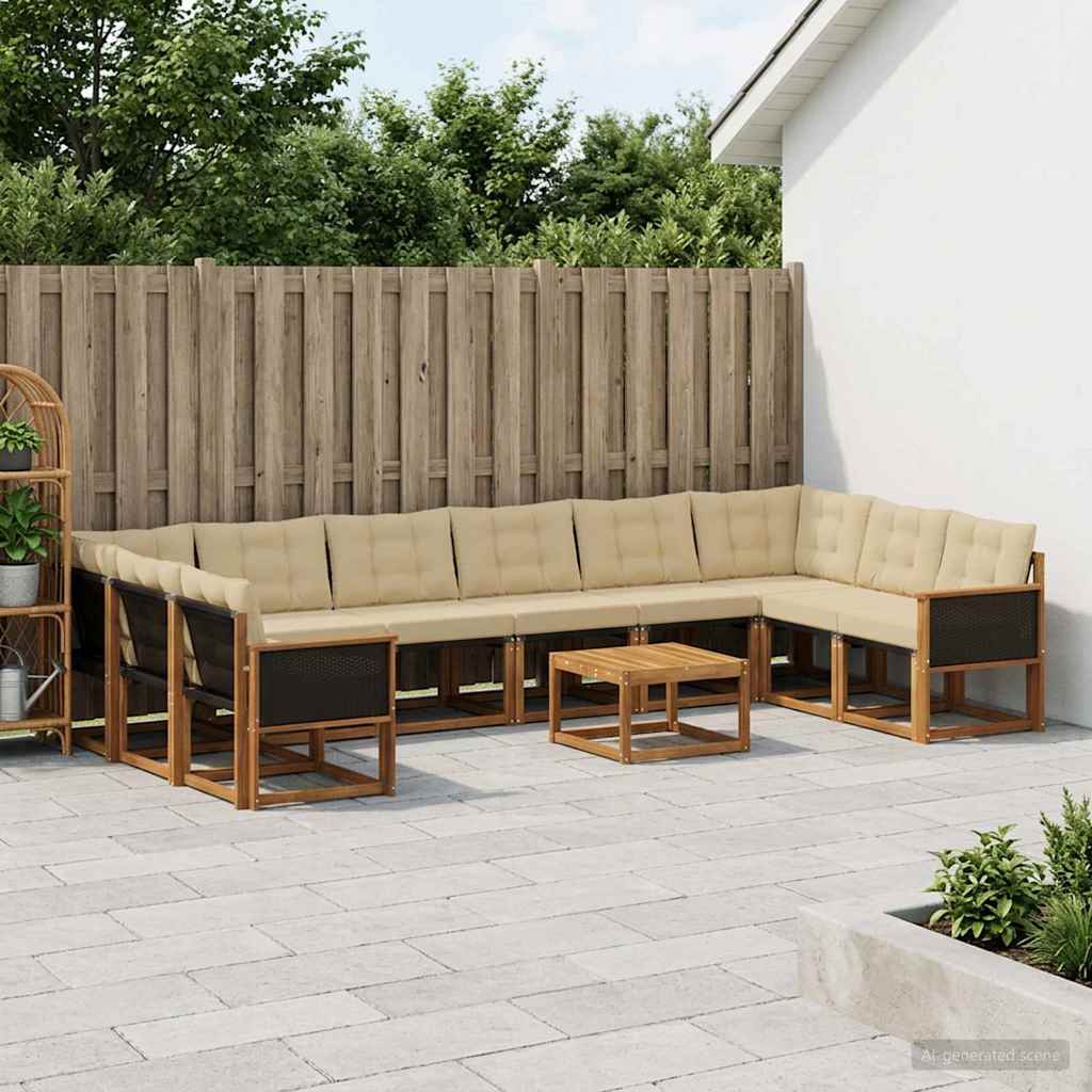 Ensemble de canapés d'extérieur 11 pcs Naturel et Beige - XIOS