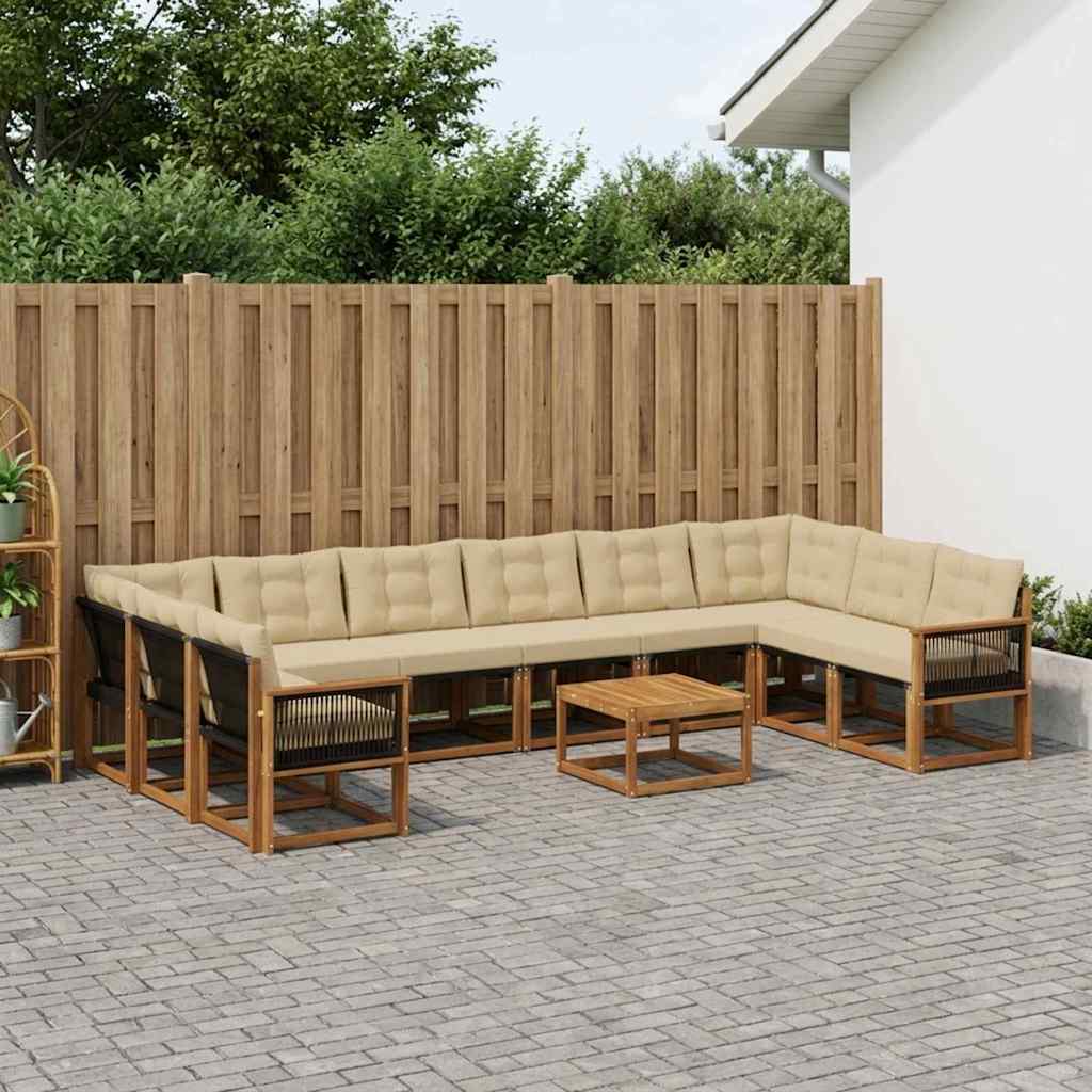 Ensemble de canapés d'extérieur 11 pcs Naturel et Beige - XIOS