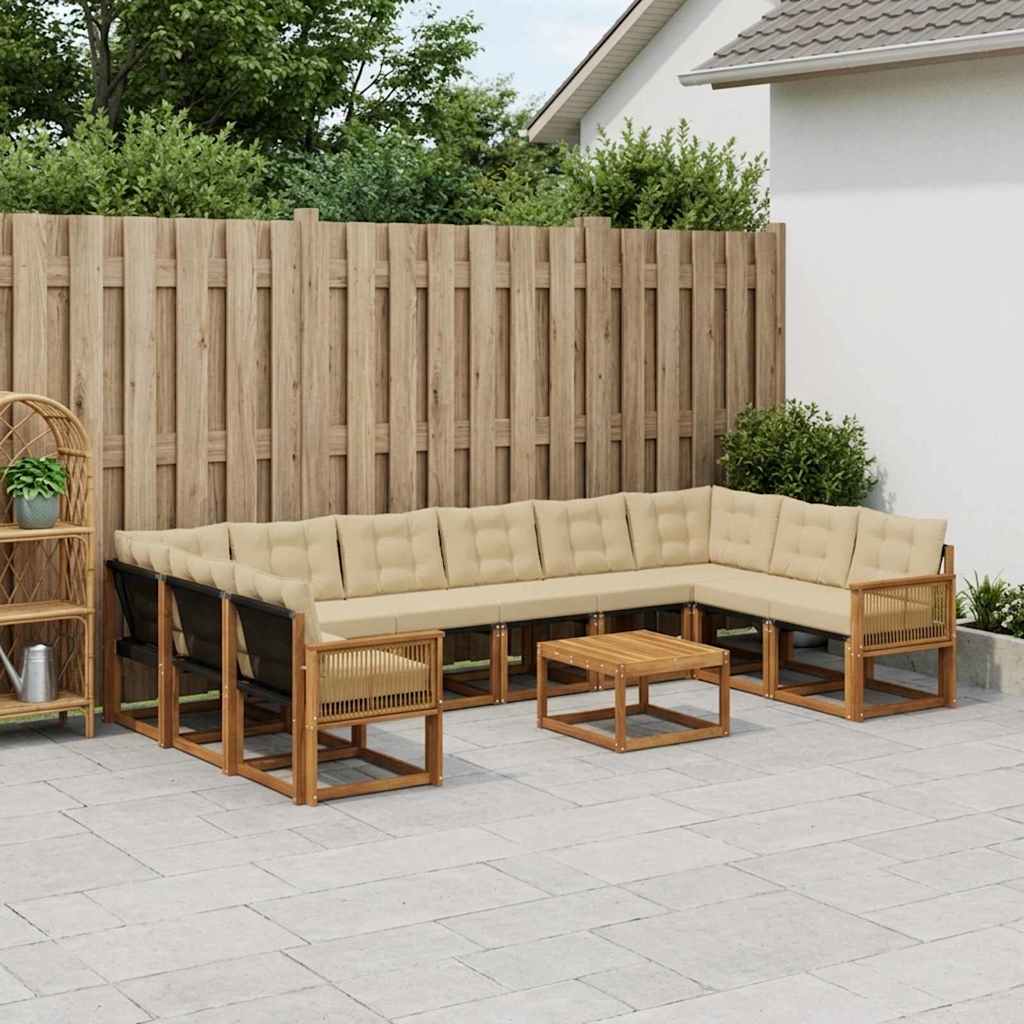 Ensemble de canapés d'extérieur 11 pcs Naturel et Beige - XIOS