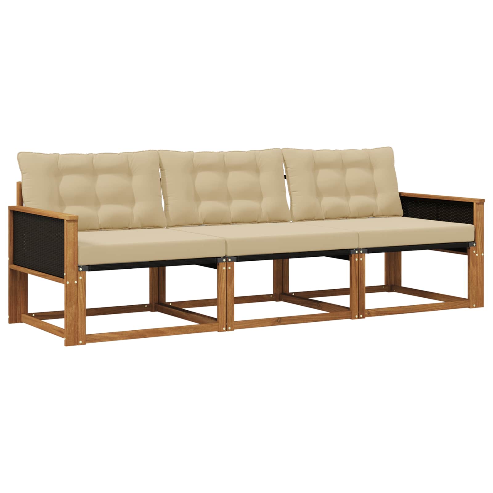 Ensemble de canapés d'extérieur 3 pcs Naturel et Beige - XIOS