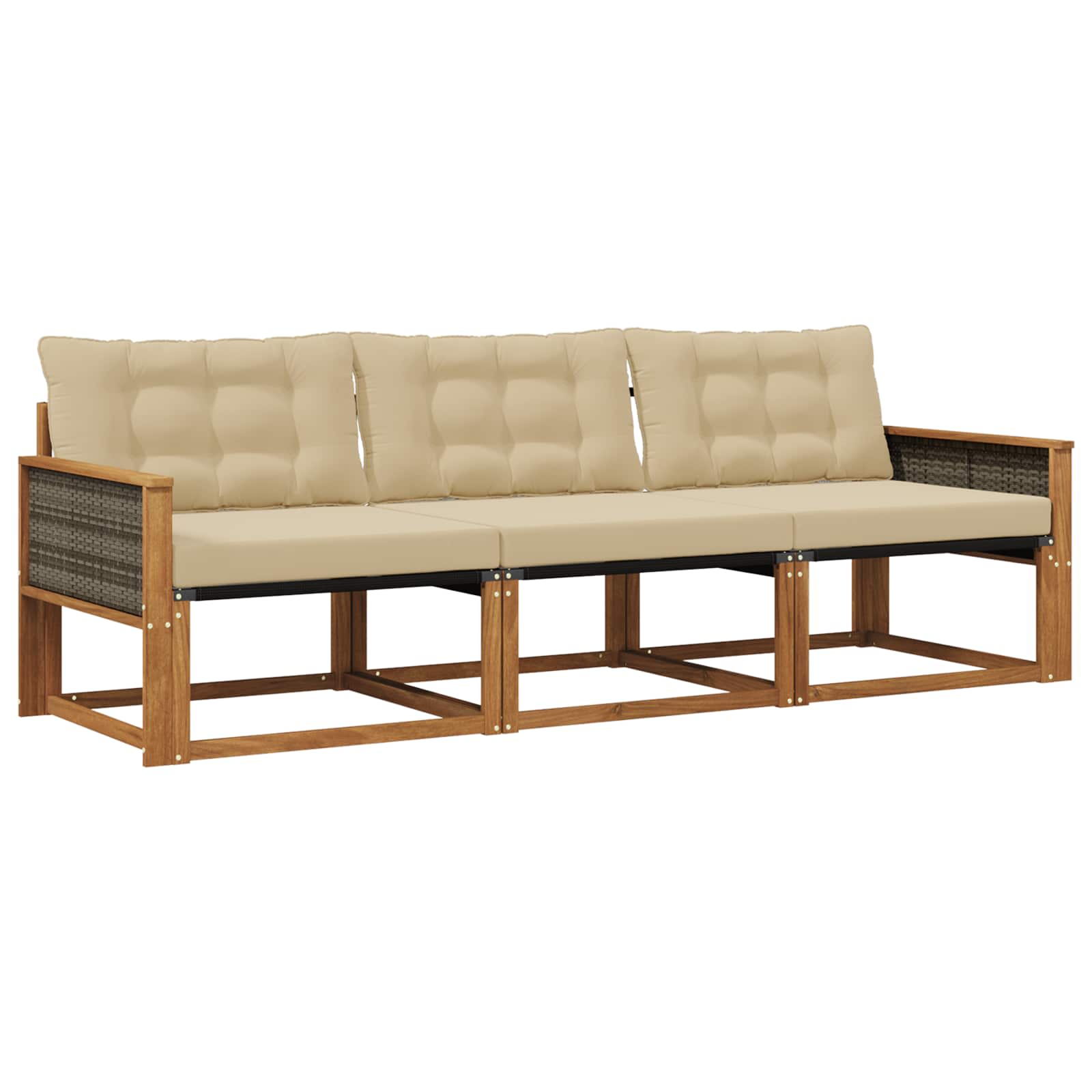 Ensemble de canapés d'extérieur 3 pcs Naturel et Beige - XIOS
