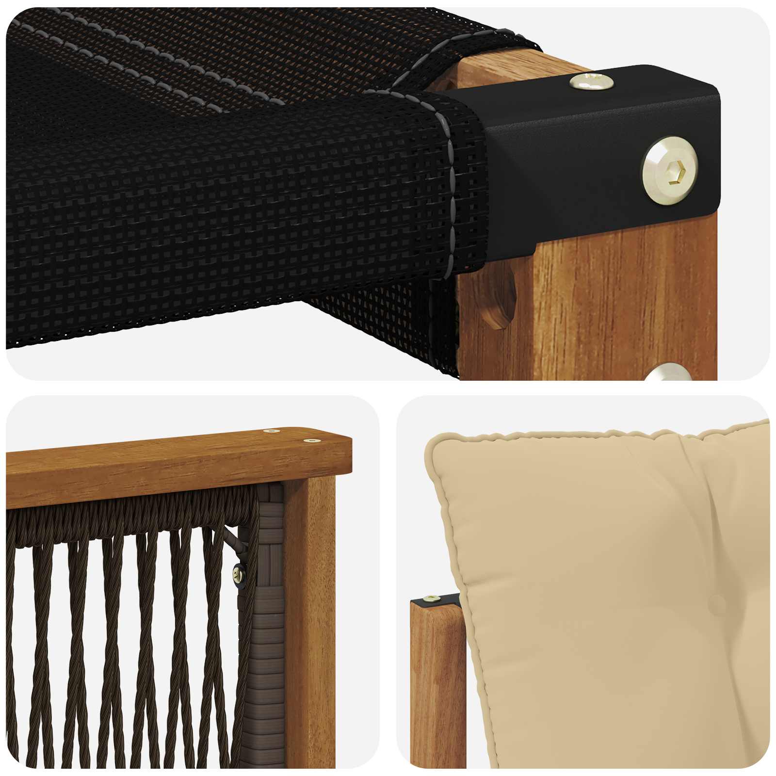 Ensemble de canapés d'extérieur 3 pcs Naturel et Beige - XIOS