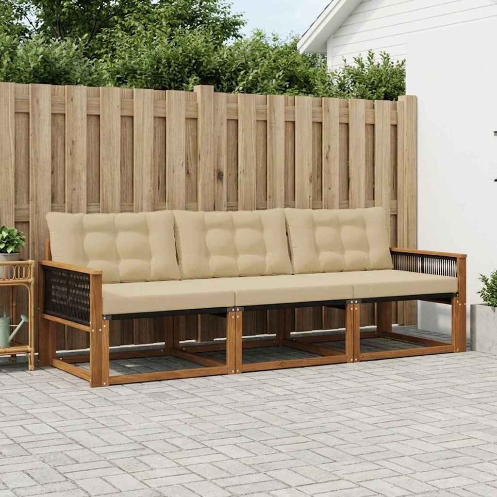 Ensemble de canapés d'extérieur 3 pcs Naturel et Beige - XIOS