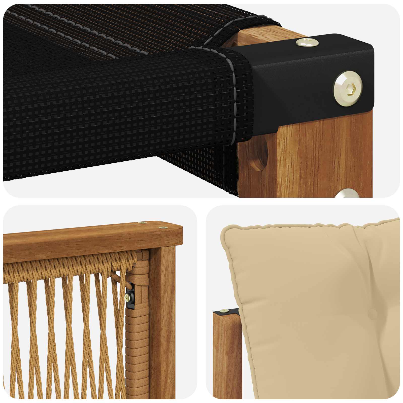 Ensemble de canapés d'extérieur 3 pcs Naturel et Beige - XIOS