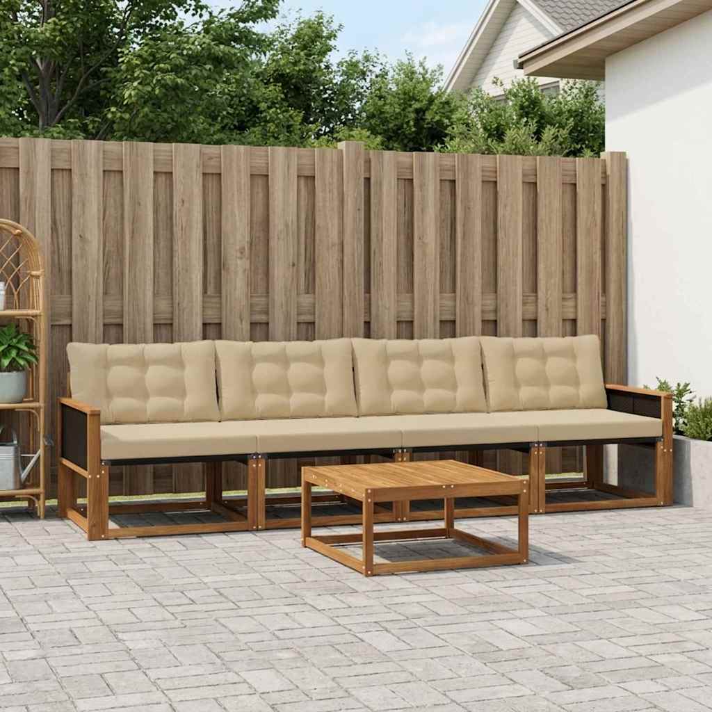 Ensemble de canapés d'extérieur 5 pcs Naturel et Beige - XIOS
