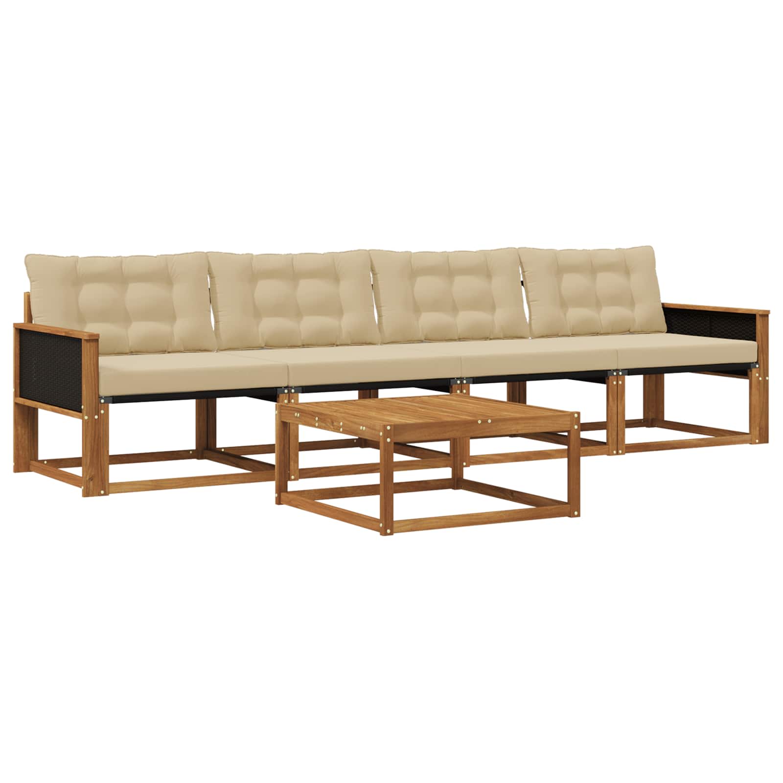 Ensemble de canapés d'extérieur 5 pcs Naturel et Beige - XIOS