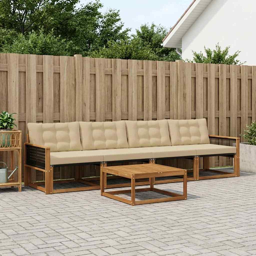 Ensemble de canapés d'extérieur 5 pcs Naturel et Beige - XIOS