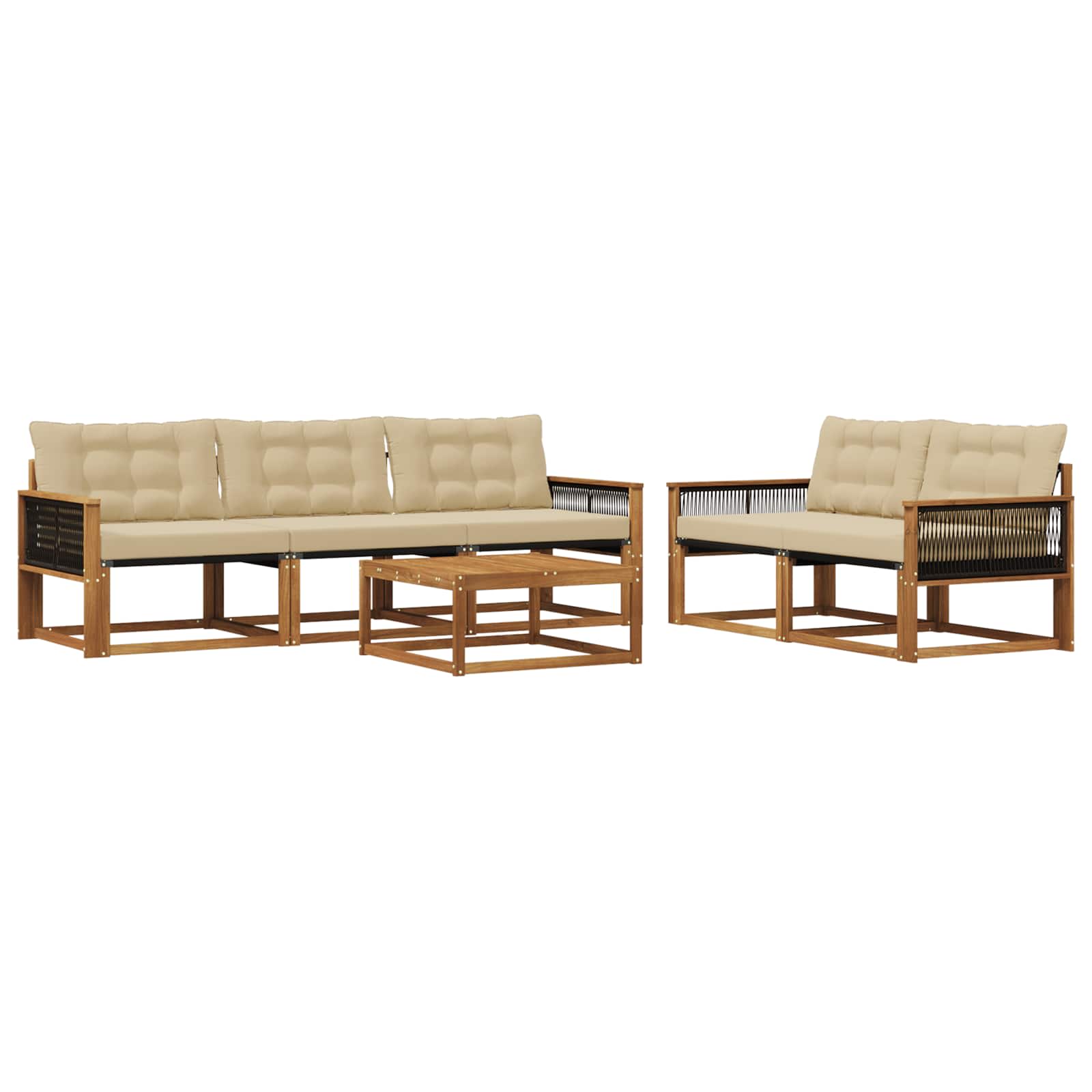 Ensemble de canapés d'extérieur 6 pcs Naturel et Beige - XIOS