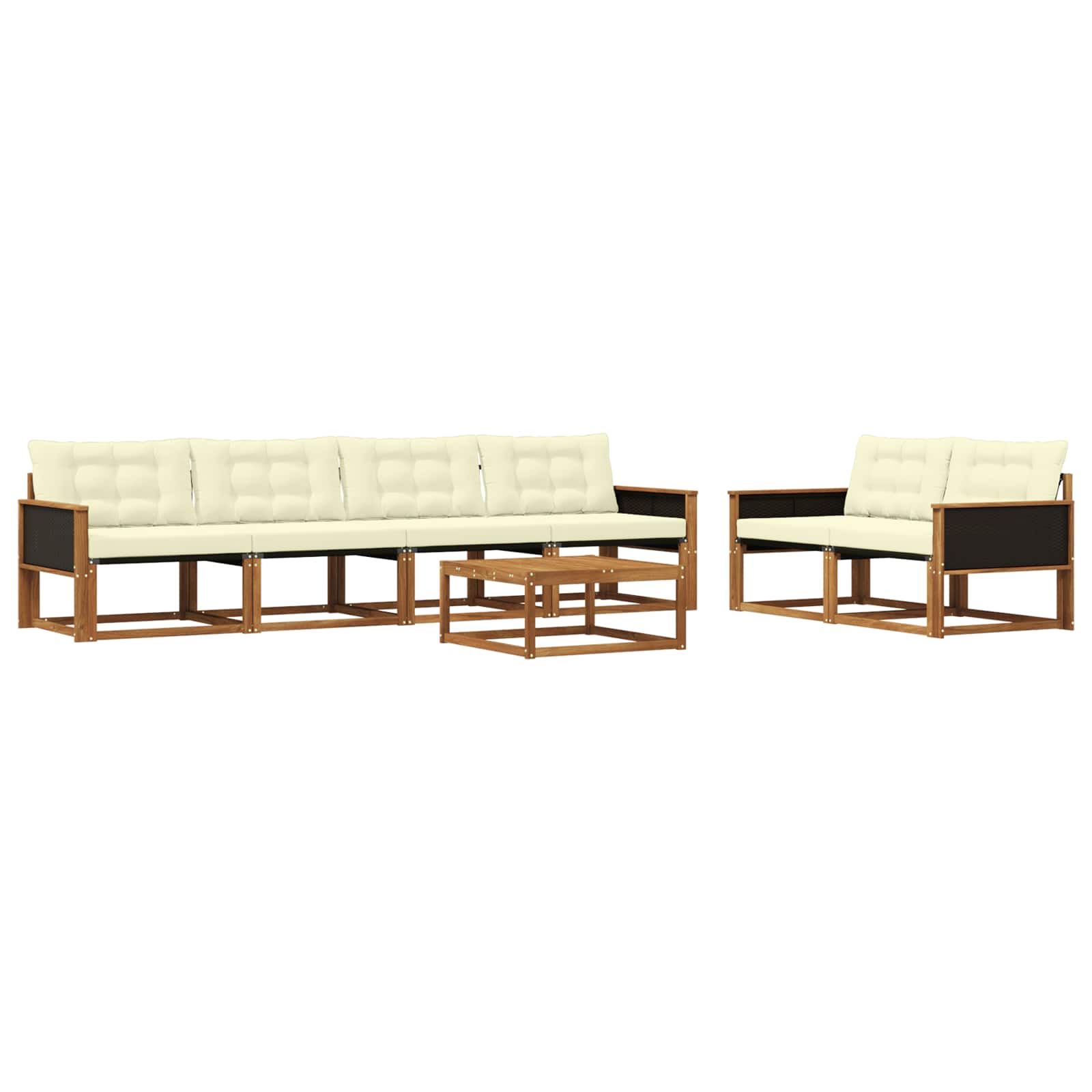 Ensemble de canapés d'extérieur 7 pcs Naturel et Crème - XIOS