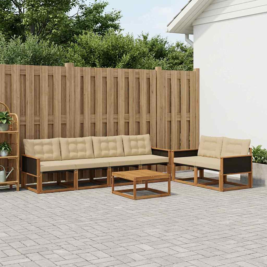 Ensemble de canapés d'extérieur 7 pcs Naturel et Beige - XIOS