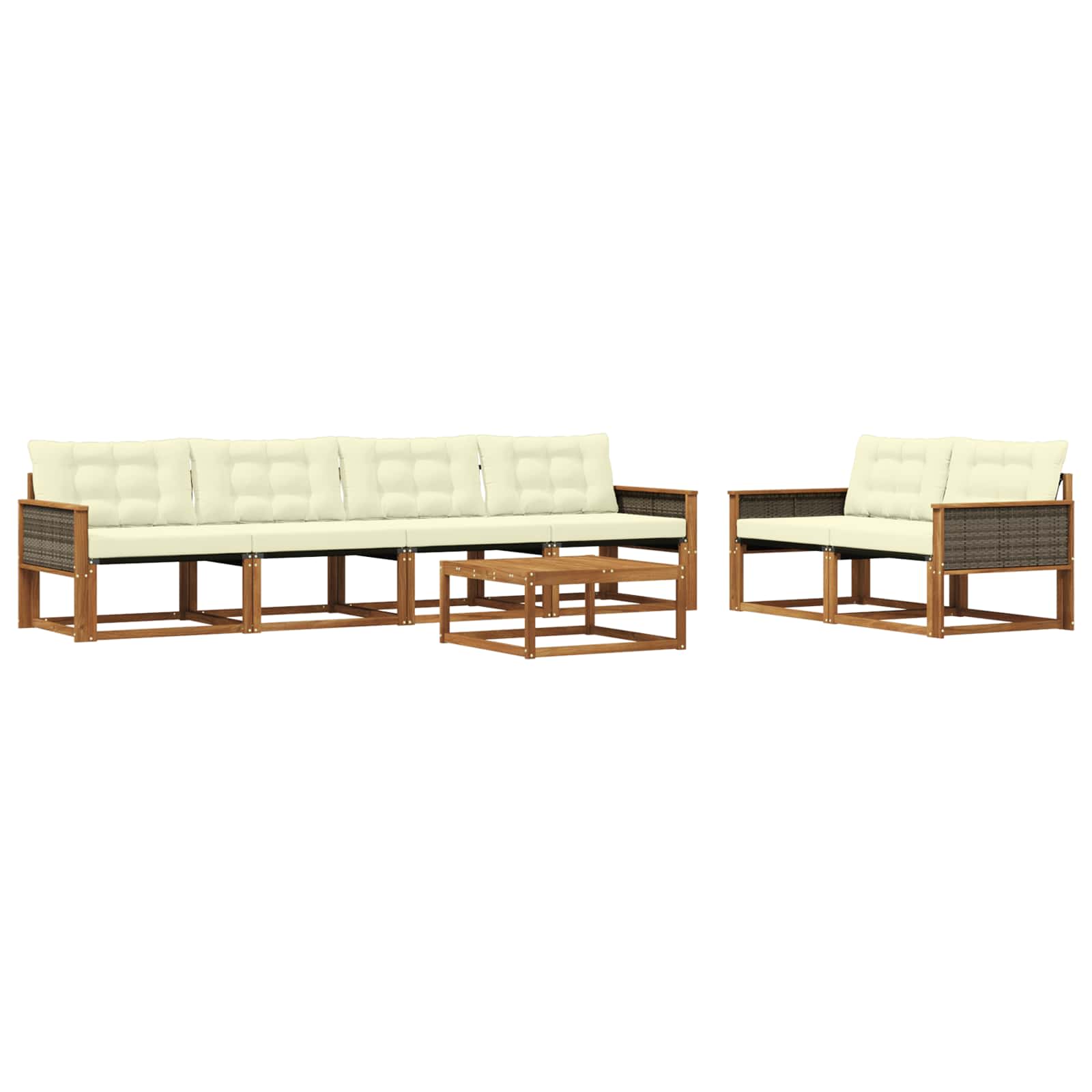 Ensemble de canapés d'extérieur 7 pcs Naturel et Crème - XIOS